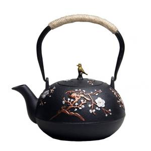lot 7705 image: Cast Iron Teapot SECHUDO Teapot for Stovetop Safe Coated with Enameled Interior,Japanese Beautiful Tea Kettle with Stainless Steel Infuser for Loose Tea (40.6oz1200ml)