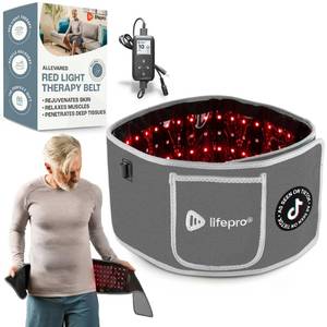 lot 7710 image: Lifepro Red Light Therapy Belt - 660nm and 850nm Near Infrared and Red Light Therapy for Body, Relaxing Muscle, Inflammation, Improve Circulation - Retail $167.76