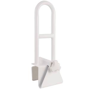 lot 7713 image: FSAHSA Eligible, Vaunn Adjustable Bathtub Safety Rail Shower Grab Bar Handle, Stainless Steel, White