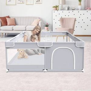 lot 7716 image: Fshibila Baby Playpen, 50x50 Inch Baby Playard for Babies and Toddlers, Baby Fence Play Pens for Indoor and Outdoor, Sturdy Safety Play Yard with Soft Breathable Mesh, Anti-Fall, Grey