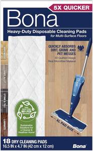 lot 7720 image: Bona Multi-Surface Floor Cleaning Pads - 18 Refills - Heavy-Duty, Disposable, Microfiber Pads for Easy Floor Cleaning