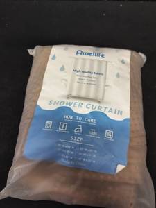 lot 8362 image: AweLlife High Quality Shower Curtain Brown