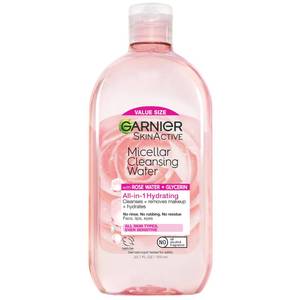 lot 8375 image: Garnier Micellar Water with Rose Water and Glycerin, Hydrating Facial Cleanser and Makeup Remover, For All Skin Types, Vegan, Cruelty Free, 23.7 Fl Oz (700mL), 1 Count