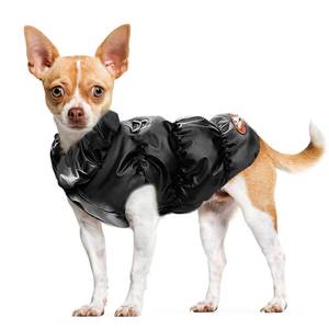 lot 8394 image: ABRRLO Winter Warm Dog Jacket for Small Medium Dogs Cat Cold Weather Coats with Harness Paded Dogs Fleece Vest Waterproof Windproof Dog Snow Jacket Pet Puppy Clothes (Black,XL)