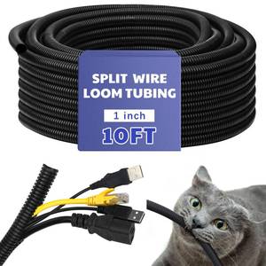 lot 8398 image: Kanayu Split Flame Retardant Wire Loom High Temperature Cable Conduit Split Cable Sleeves Loom Tubing Auto Wire Conduit for Industrial Electrical Automotive Marine(1-10 ft,Black)