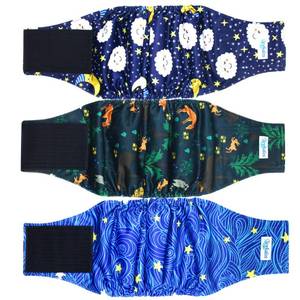 lot 8406 image: Leekalos Male Dog Diapers (3 Pack), High Absorbing Dog Belly Bands for Male Dogs, Washable Reusable Dog Male Wraps (Sky, XX-Large)