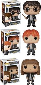 lot 8407 image: Funko Harry Potter POP Movie Vinyl Collectors Set Harry Potter, Ron Weasley and Hermione Action Figure