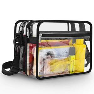 lot 8408 image: Mildbeer Clear Messenger Bag with 2 Compartments, Small Clear Crossbody Tote Bag for Stadium Events Concerts Festivals
