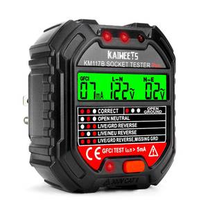lot 8418 image: KAIWEETS Outlet Tester Electrical GFCI Receptacle Detector with LCD Display, 3 Prong 120V AC Voltage Socket Checker, 6 Visual IndicationWiring Legend for Home