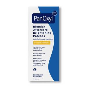 lot 8451 image: PanOxyl Blemish Brightening Patches Dermatologist-Recommended, Help Fade Post-Acne Dark Spots and Reduce Redness, Large Clear Patches Cover a Bigger Area, Vegan and Latex-Free, 16ct
