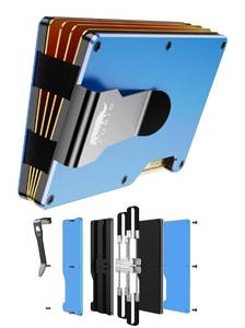 lot 8454 image: furid Minimalist Wallet for Men Slim Rfid Wallet For Men - Metal Wallet with Money Clip Card Holder