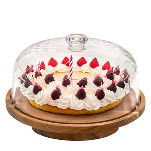lot 11674 image: Cutesun Wood Cake Stand with Lid, 11.8 Rotating Cake Stand with Dome, Shaterproof 10.4 Acrylic Cake Display Cover, Cake Holder Tray for Wedding GiftKitchen,Birthday,Parties,Baking Gifts