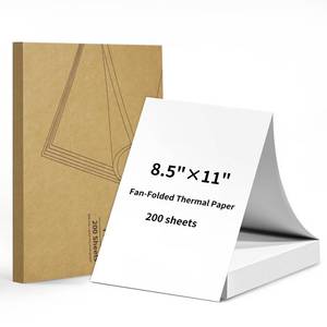 lot 12290 image: Gloryang Thermal Printer Paper 8.5 x 11 Inch US Letter Size, Quick-Dry Fan-Folded Thermal Paper, Advanced Thermal Printing, Compatible with GloryangandJADENS PD-A4 Portable Printer, 200 Sheets