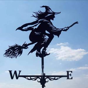 lot 12294 image: Alnicov Witch Metal Weathervane,Stainless Steel Weather Vane with Roof Mount Roof Garden Decorations for Outdoor Farm Yard Garden Gazebo