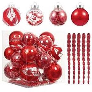 lot 1271 image: XmasExp 32ct Christmas Ball Ornaments Set - Plastic Shatterproof Xmas Tree Ball Decorations Hanging Baubles for Holiday Decor
