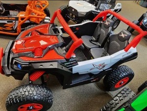 lot 7700 image: 24V Red & White MAX-FUN UTV Ride-On  Fully Assembled Test Car