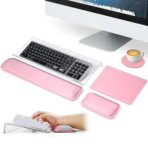 lot 8350 image: VAGAU Ergonomic Computer Keyboard Stand with Wrist Rest, Acrylic Keyboard Riser for DeskKeyboard Wrist PadMouse Pad with Wrist RestCoaster, Comfortable Typing Wrist Pain & Carpal Tunnel Relief