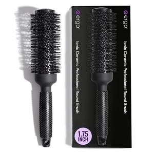lot 8363 image: Ergo Ceramic Ionic Round Brush for Blow Out - Salon Quality Hair Brushes for Women - Roller Brush for Blow Drying, Wet and Dry Hair Styling, Volumizing Hair Care - ER43 1.75