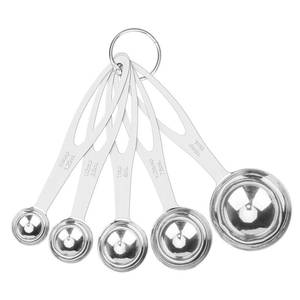 lot 8365 image: 5pcs Measuring Spoon Set, Heavy Duty Stainless Steel Measuring Cups for Cooking Baking, Tablespoon Teaspoon for Dry or Liquid Ingredients, Fits in Spice Jar, 14 12 1 tsp, 12 1 tbsp