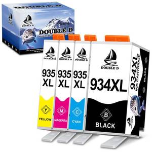 lot 8374 image: DOUBLE D 934 and 935 Ink Cartridges Compatible Replacement for HP 934XL 935XL High Yield for HP Officejet Pro 6830 6230 6835 6812 6815 6820 6220 6800 (1 Black,1 Cyan,1 Magenta,1 Yellow)