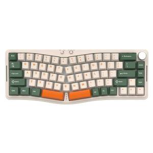 lot 8383 image: ATTACK SHARK AKS068PRO Wireless Mechanical Gaming Keyboard 65% Alice Layout Hot-swap Gasket with WiredBT5.12.4Ghz RGB Backlit VIA Programmable Knob 3000mAh Battery Sea Salt Switch for WinMac(Green)
