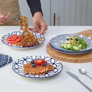 lot 8387 image: bestone 8 Inch Porcelain White Salad Plates Set, Porcelain DessertSalad Plate Classic Round with Wide Rim, Lead-Free, Dishwasher, Microwave, Freezer, Oven Safe, for Everyday Use-Set of 6