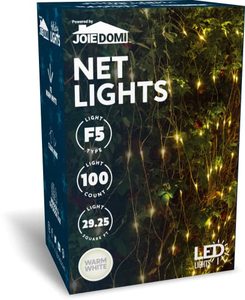 lot 8398 image: Joiedomi 100 LED 4.5ft x 6.5ft Christmas Net Lights for Indoor & Outdoor Decorations, Christmas Events, Christmas Eve Night Decor, Christmas Tree, Bushes (Warm White)