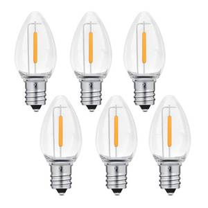 lot 8399 image: NETEHA 6 Pack C7 Clear Led Replacement Christmas Light Bulb, C7 E12 Base 120V Waterproof Led Bulbs for Christmas Outdoor String Lights, Halloween Decoration Bulb