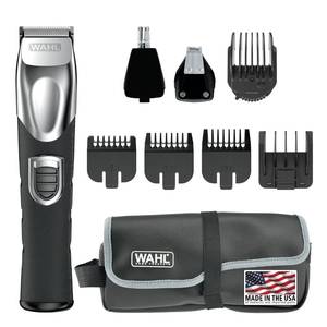 lot 8414 image: Wahl USA Rechargeable Lithium Ion All in One Beard Trimmer for Men with Detail and Ear &amp Nose Hair Trimmer Attachment Model 9854-600B
