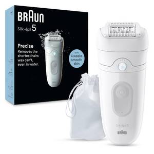lot 8417 image: Braun Epilator Silk-pil 5, Hair Removal Device, Women Shaver &amp Trimmer, Wet and Dry, Includes Skin Contact Cap, SE5-011, Grey