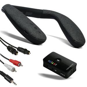 lot 8419 image: HomeSpot Wireless Neckband Speaker with Bluetooth Transmitter Set for TV and Low Latency Gaming Boomerang