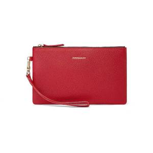 lot 8425 image: DORIS&JACKY Goatskin Leather Wristlet Clutch Wallet Cute Small Pouch Bag With Strap (Goatskin-hot red, Hot Red)