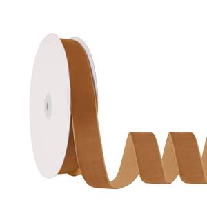 lot 8437 image: 1 X 20 Yards Light Khaki Velvet Ribbon for Christmas Tree Wreath Decoration Handmade Crafts Ornaments Gift Wrapping & Bow Making