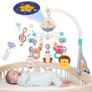 lot 8440 image: nicknack Baby Crib Mobile with Music and Light, Musical Nursery Mobile for Infants Newborn Gift 0-12 Months, Babies Bassinet Mobile with Remote Control