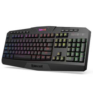 lot 8452 image: Redragon K503 Wireless Gaming Keyboard, RGB LED Backlit, Multimedia Keys, Silent Membrane Keyboard with Wrist Rest for Windows PC Games (Black)