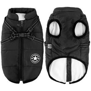 lot 8459 image: Aiboria Dog Coat for Winter Waterproof Dogs Jackets Windproof Fleece Large Dog Vest Harness Winter Warm Dog Jacket Padded Pet Black 3XL