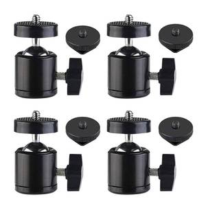 lot 8460 image: SLOW DOLPHIN Hot Shoe Mount Adapter 360 Degree Swivel Mini Ball Head 14 Tripod Screw Head for Cameras, Camcorders, Smart Phone, LED Video Light, Microphone(4 Packs)