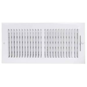 lot 8461 image: EZ-FLO 14 x 6 Inch (Duct Opening) Air Vent Cover for Wall or Ceiling, Two-Way Ventilation Register, Solid Steel HVAC Register Cover, White, 61613