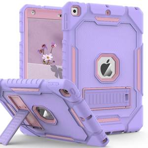 lot 8466 image: ZoneFoker Case for iPad 9th8th7th Generation 202120202019(10.2 inch), Heavy Duty Military Grade Shockproof Rugged Protective 10.2 Cover with Built-in Stand for iPad 9 8 7 Gen (PurplePink)