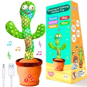 lot 8469 image: River Mill Rechargeable Dancing Talking Cactus Toy with Adjustable Volume, Interactive Cactus Baby Toys for 18 Months, Baby Easter Basket Stuffers for Toddler, Gifts for 2 Year Old Girl Boy