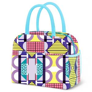 lot 8478 image: DALINDA Lunch Bag Lunch Box for Women Men Reusable Insulated Lunch Tote Bag,Leakproof Thermal Cooler Sack Food Handbags Case High Capacity for Travel Work Picnic Beach,Geometric