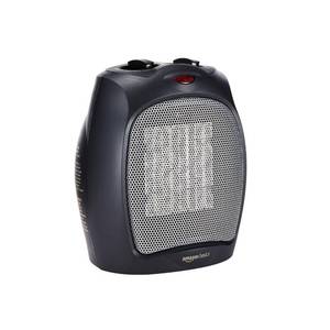 lot 8480 image: Amazon Basics Ceramic Space Heater, Portable Heater for Indoor Use, for Office and Home, With Overheat and Tip-Over Protection, Thermostat, Non-Oscillating, 1500W, Black, 7.52D x 6.34W x 9.45H