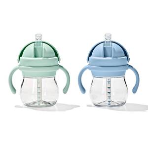 lot 8489 image: OXO Tot Transitions Straw Cup with Handles 6 oz. - Opal and Dusk - 2 Pack