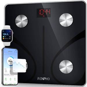 lot 8500 image: RENPHO Smart Scale for Body Weight, FSA HSA Eligible, Digital Bathroom Scale BMI Weighing Bluetooth Body Fat Scale, Body Composition Monitor Health Analyzer with Smartphone App, 400 lbs - Elis 1
