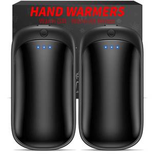 lot 8502 image: 2 Pack Hand Warmers Rechargeable, Portable Electric Hand Warmers Reusable, USB 2 in 1 Handwarmers, OutdoorIndoorWarm Gifts for Men Women Kids (Black&Black2)