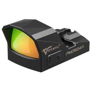 lot 8528 image: VOTATU PMD504-R Multiple Reticle Red Dot Sight Compatible with RMR Footprint and Picatinny Mount - Shake Awake 1x24mm Micro Reflex Sight 2 MOA Dot 62 MOA Circle Optic, Black