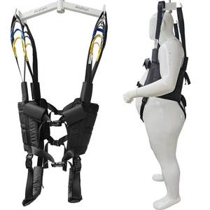 lot 8531 image: Patient Lift Sling Standing Aid Medical Transfer Gait Belt Strap Walking Exercisers Carrier Fold Up Full Body Get Up Sit to Stand Assist for Elderly Senior AnyBack Black - Retail $159.99