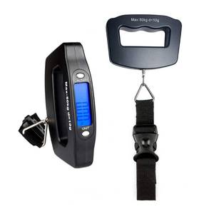 lot 8552 image: YAGSUW Handheld Digital Luggage Scale with Grip for Travel Portable Electronic Weighing Suitcase and Bag 110Lb50kg Black