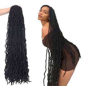 lot 8553 image: 36 Inch 7 Packs Soft Locs Crochet Hair Whole Strand No Extended Long New Faux Locs Pre-looped Super Lightweight Synthetic Crochet Hair Braids For Black Women (36inch, 7packs, 1b)