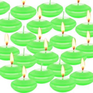 lot 8558 image: 20 Pcs Floating Candles Centerpieces, 1.5 Inch Unscented Floating Candles Small Decoration, Floating Candles Vases for Valentines Day, Thanksgiving, Wedding (Green)